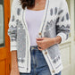 SavannahTree Printed V-Neck Buttoned Cardigan