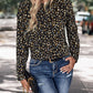 Printed Tie Neck Long Sleeve Top