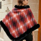 Kenya One Size Faux Fur Trim Poncho
