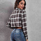 Collared Neck Decorative Pockets Jacket