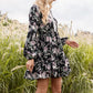 SO SASSY Floral Lace Trim Long Sleeve Dress