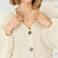 Pocketed Button Up Dropped Shoulder Cardigan