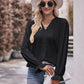 Pretty Purples Eyelet V-Neck Flounce Sleeve Blouse