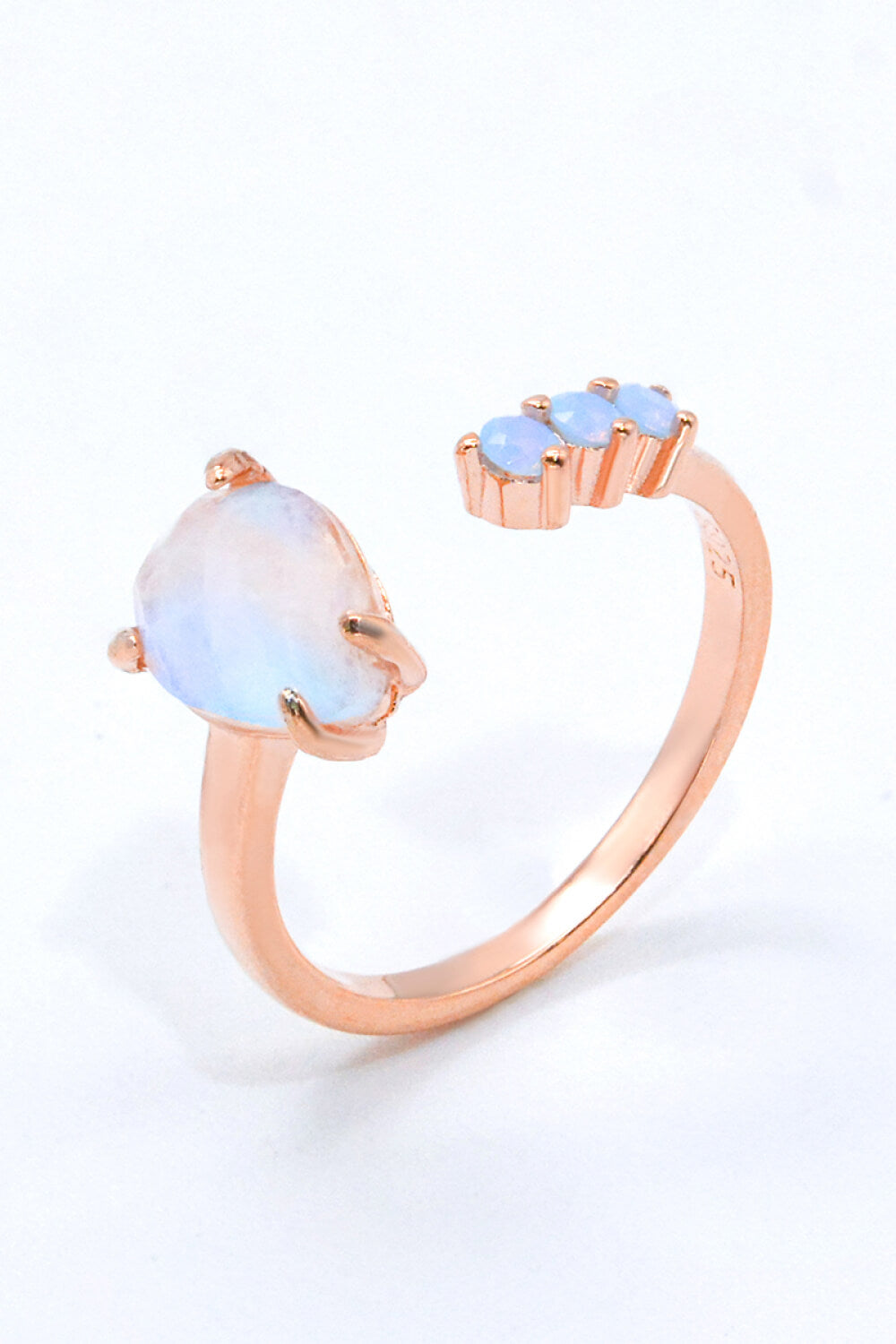 Women's 18K Rose Gold-Plated Moonstone Open Ring