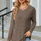 Decorative Button Round Neck T-Shirt