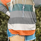 Plus Size Striped Slit Long Sleeve T-Shirt