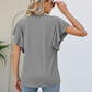 Women's JAYLEEN Full Size Notched Neck Flutter Sleeve Tee