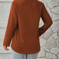 Decorative Button Notched Long Sleeve Blouse
