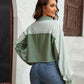 Color Block Crop Jacket with Pockets