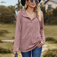 Full Size Cable-Knit Hooded Blouse