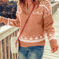 Zip-Up Mock Neck Dropped Shoulder Pullover Sweater