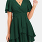 Surplice Neck Flutter Sleeve Dress
