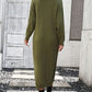 Decorative Button Notched Dropped Shoulder Sweater Dress