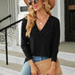 Full Size V-Neck Long Sleeve T-Shirt
