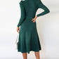 Full Size Round Neck Long Sleeve Tie Waist Sweater Dress