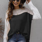 Color Block Round Neck Dropped Shoulder Sweater