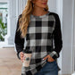 Women's Jasira Plaid Round Neck Long Sleeve T-Shirt