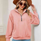 Full Size Half-Zip Dropped Shoulder Sweatshirt