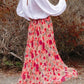 Printed High Waist Pleated Skirt