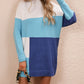 TrendSetEE Color Block Mock Neck Dropped Shoulder Sweater Dress