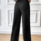 Drawstring Wide Leg Pants with Pocketed