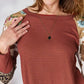 Hailey & Co Full Size Leopard Waffle-Knit Blouse