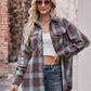 Plaid Dropped Shoulder Longline Shirt