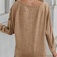 Boat Neck Buttoned Long Sleeve T-Shirt