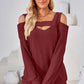 Cutout Square Neck Cold Shoulder T-Shirt