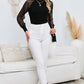 Adriana & Bae Full Size Round Neck Semi-Sheer Sleeve Blouse