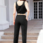 Hannah Waffle-Knit Cropped Tank and Drawstring Pants Set