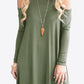 Women's Full Size Cold-Shoulder Long Sleeve Round Neck Dress