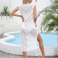 Openwork Slit V-Neck Sleeveless Cover Up