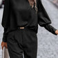 Full Size Round Neck Lantern Sleeve Blouse