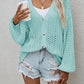 Openwork Button Front Cardigan