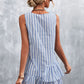 Women's Striped Layered Sleeveless Dress