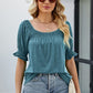 Full Size Short Flounce Sleeve Top