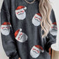 CHRISTMAS Sequin Santa Patch Ribbed Sweatshirt