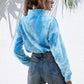 Tie-Dye Quarter Zip Dropped Shoulder Sweatshirt