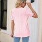Eyelet Flounce Sleeve Scalloped V-Neck Top