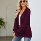 Openwork Open Front Lantern Sleeve Cardigan