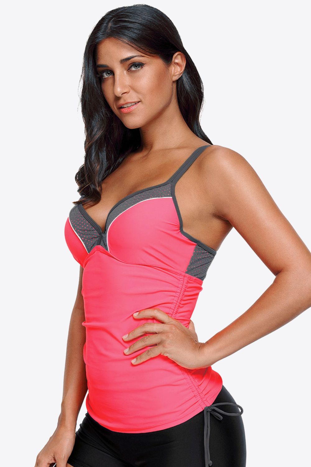 BRAZIN' Contrast Sweetheart Neck Swim Cami (Top Only)