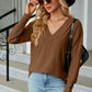 V-Neck Lantern Sleeve T-Shirt
