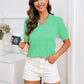V-Neck Short Sleeve Knit Top