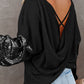 Full Size Sequin Waffle-Knit Blouse