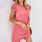 Full Size Flutter Sleeve Tulip Hem Dress