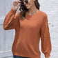 One Size Round Neck Dropped Shoulder Sweater