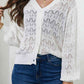 Full Size Openwork V-Neck Cardigan