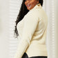 Heimish Cream Full Size Long Sleeve Turtleneck Sweater with Side Slit