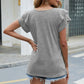 Full Size V-Neck Flutter Sleeve T-Shirt